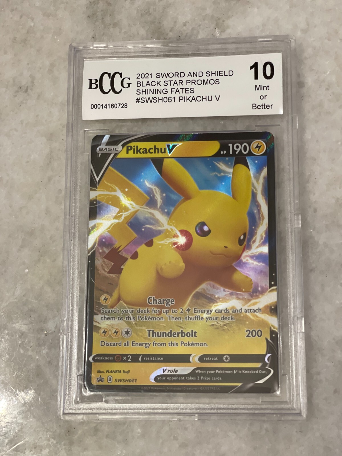 Pokemon SWSH061 Pikachu V HOLO Black Star PROMO BCCG 10 GEM MINT