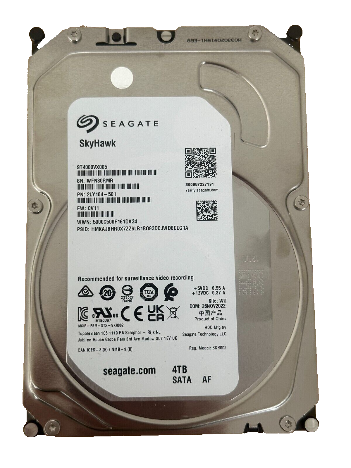 Seagate SkyHawk 4TB SATA HDD 未使用 Seagate SkyHawk 4TB SATA HDD