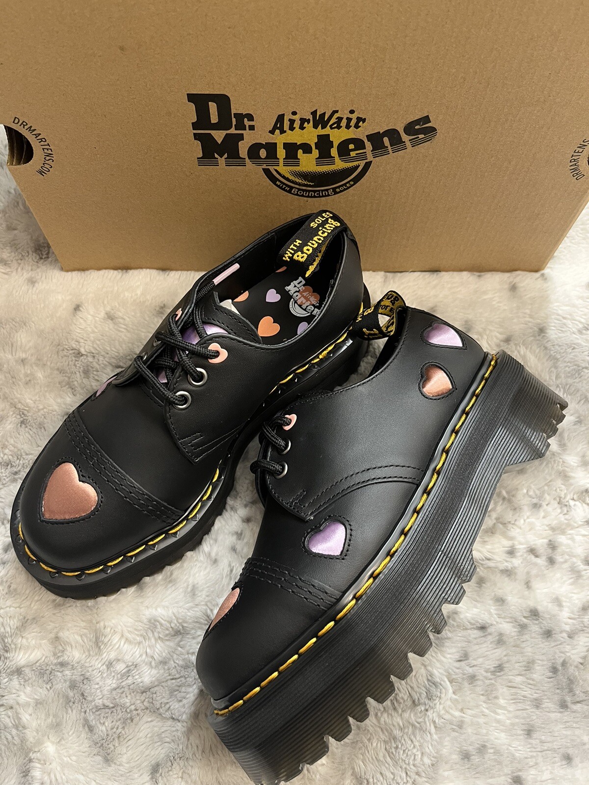 Dr. Martens 1461 Quad Heart ❤️ Platform Derby/ Oxford MSRP$190