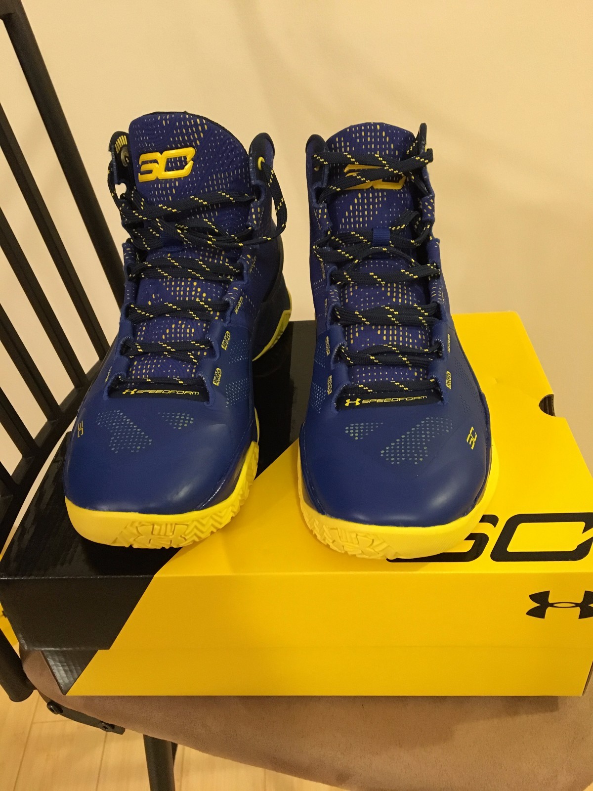 New Under Armour Curry 2 Dub Nation Away Warriors - Blue Yellow | eBay
