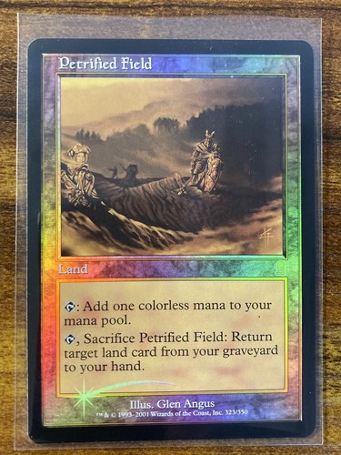 MTG✨PETRIFIED FIELD FOIL✨Odyssey NM/M RARE SAC Land 2001 G