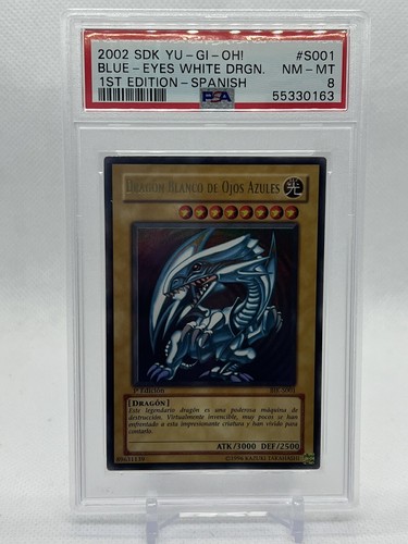 Blue-Eyes White Dragon 1st Ed Spanish SDK-001 BIK-S001 PSA 8 -NM