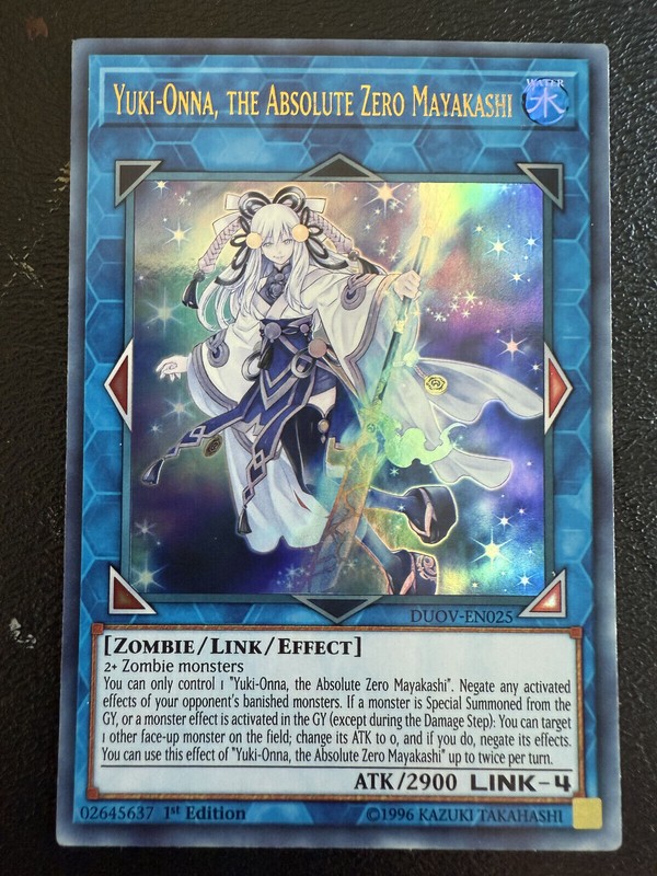 YUGIOH YUKI-ONNA,THE ABSOULTE ZERO MAYAKASHI DUOV-EN025 1ST ULTRA