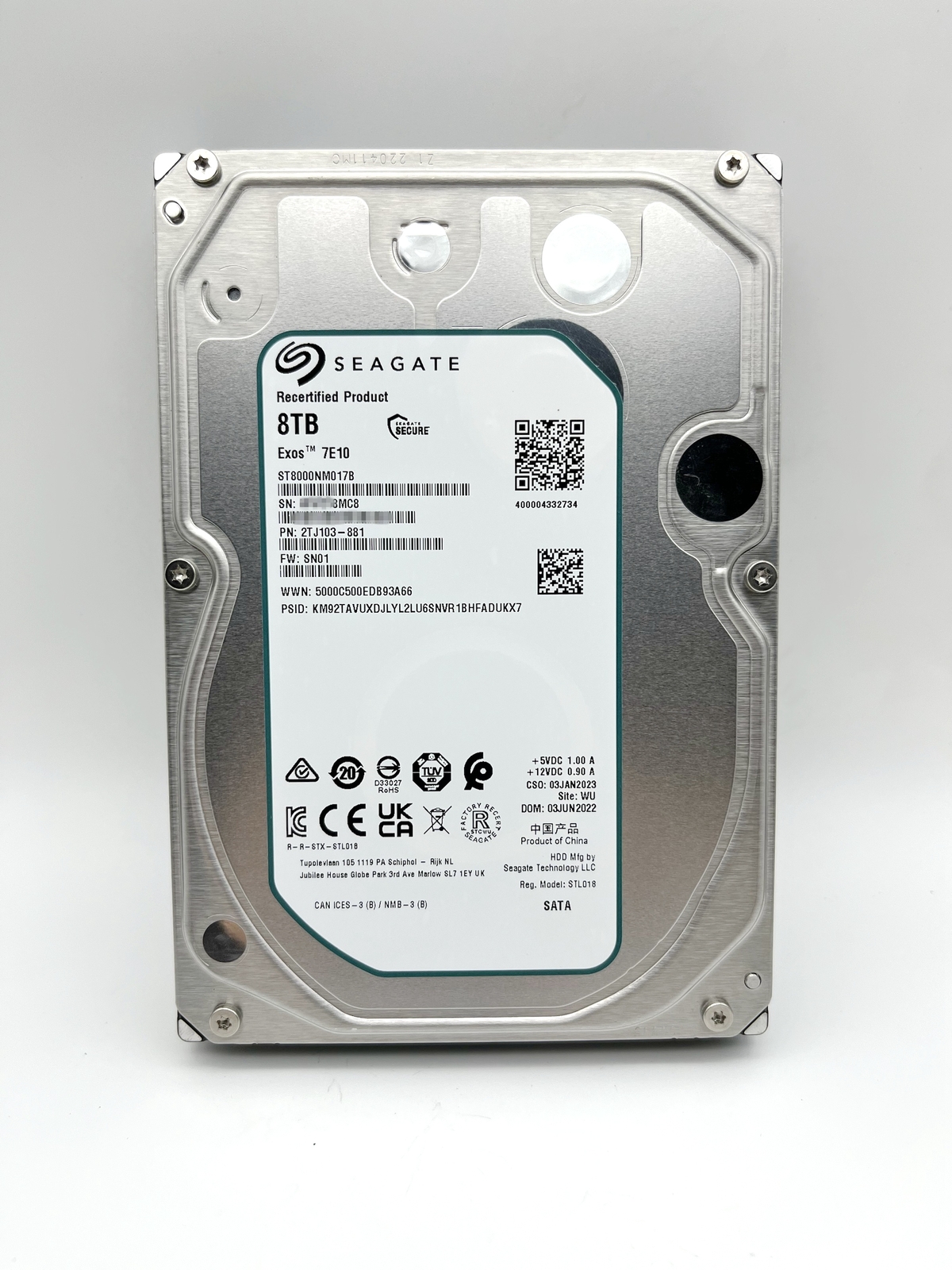 ST8000NM017B Seagate Exos 7E10 8TB 3.5 256M Enterprise Internal