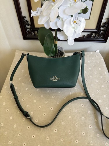 COACH Zip Top Crossbody Bag in Emerald Green | eBay