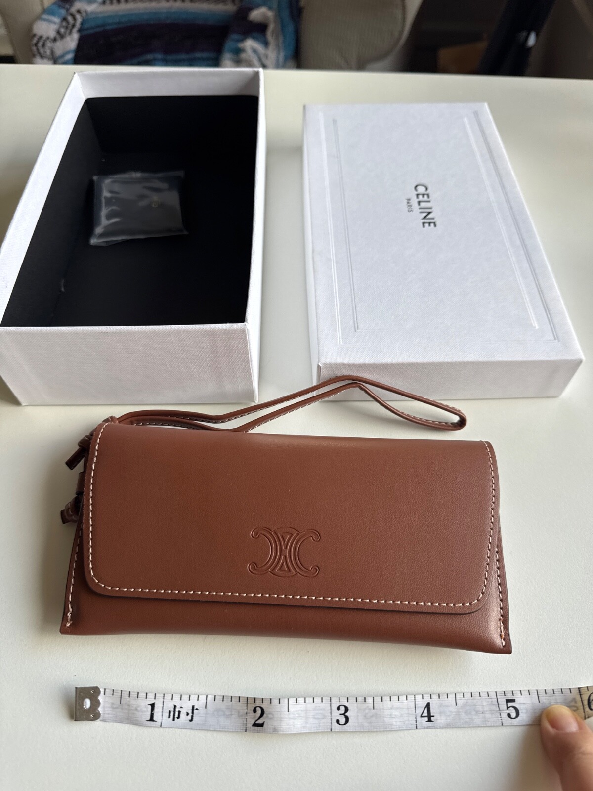 CELINE Authentic brown pouch glasses case wallet sunglasses case