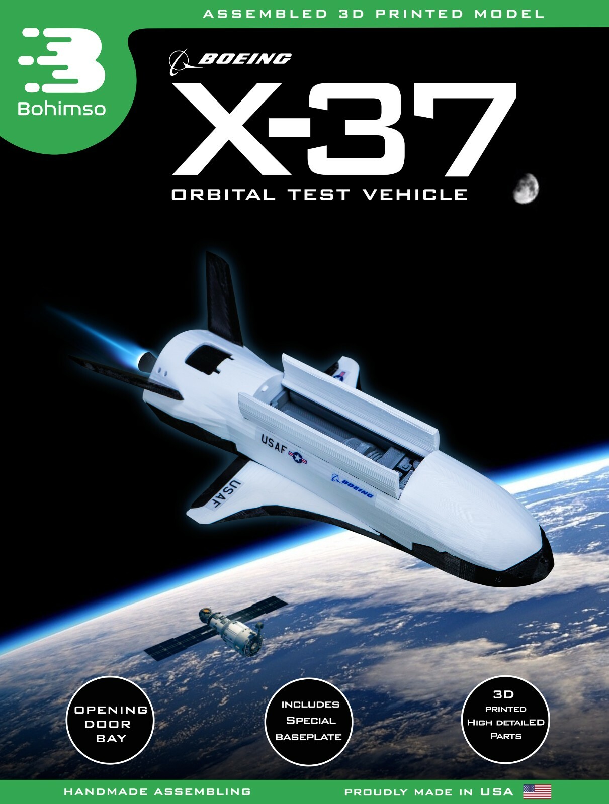 Boeing X-37 OTV Plastic model Spaceplane NASA USAF Orbital test