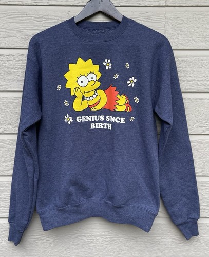 The Simpsons Lisa Genius Since Birth Sweatshirt Womens Size Small