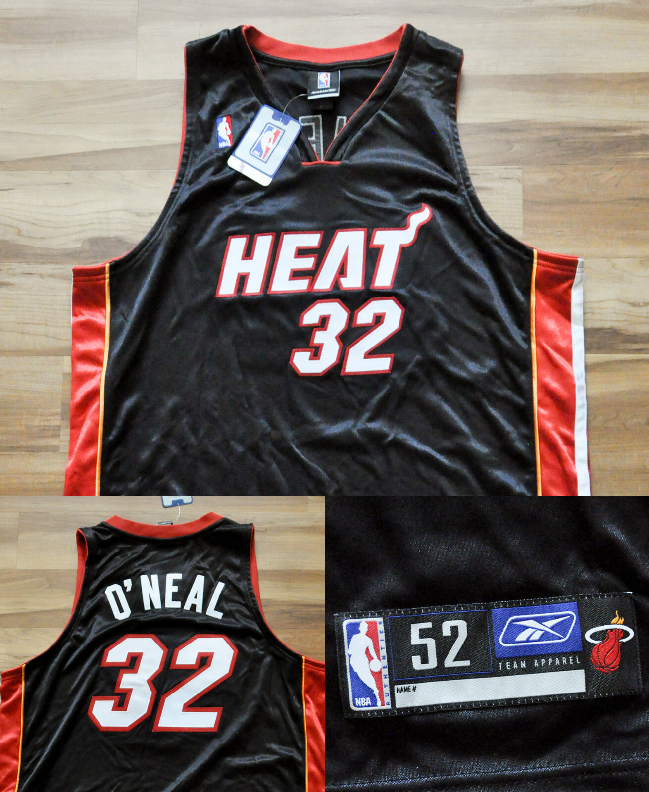 Shaquille O'Neal Miami Heat Reebok Jersey Authentic Black Shaq NBA
