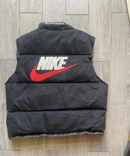 Supreme Nike Denim Puffer Vest Black Size L in Hand | eBay