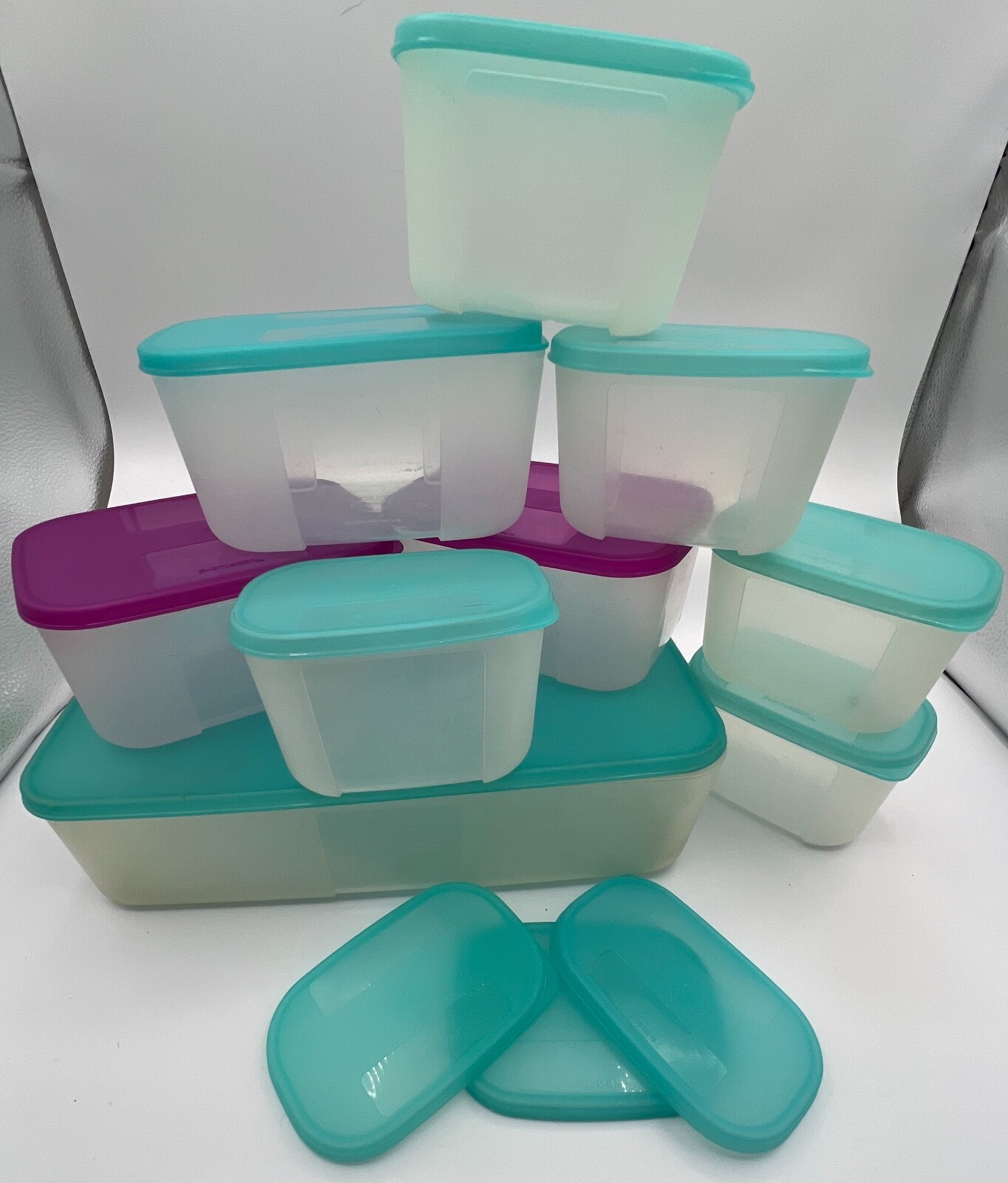 Tupperware Vintage Freezer Mate Freezer Containers 4.5 Raspberry