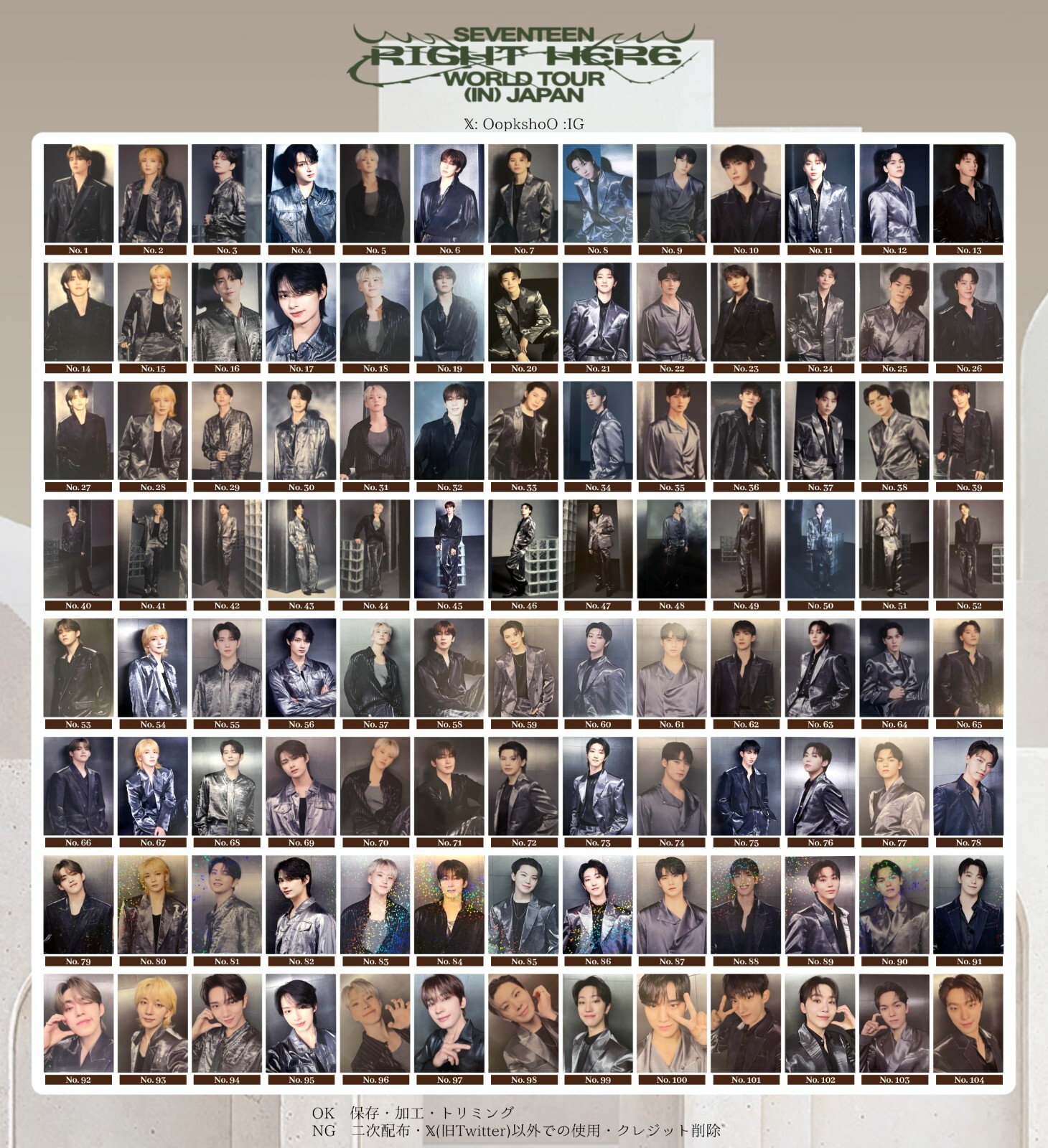 SEVENTEEN RIGHT HERE IN JAPAN WORLD TOUR TRADING CARD PHOTOCARD