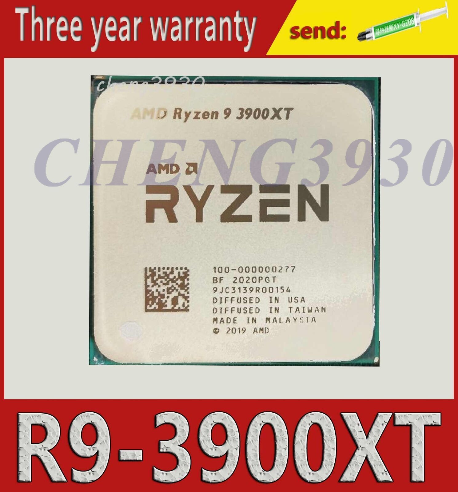 AMD Ryzen R9 3900XT AM4 3.8GHz 12core 24-thread desktop 105W CPU
