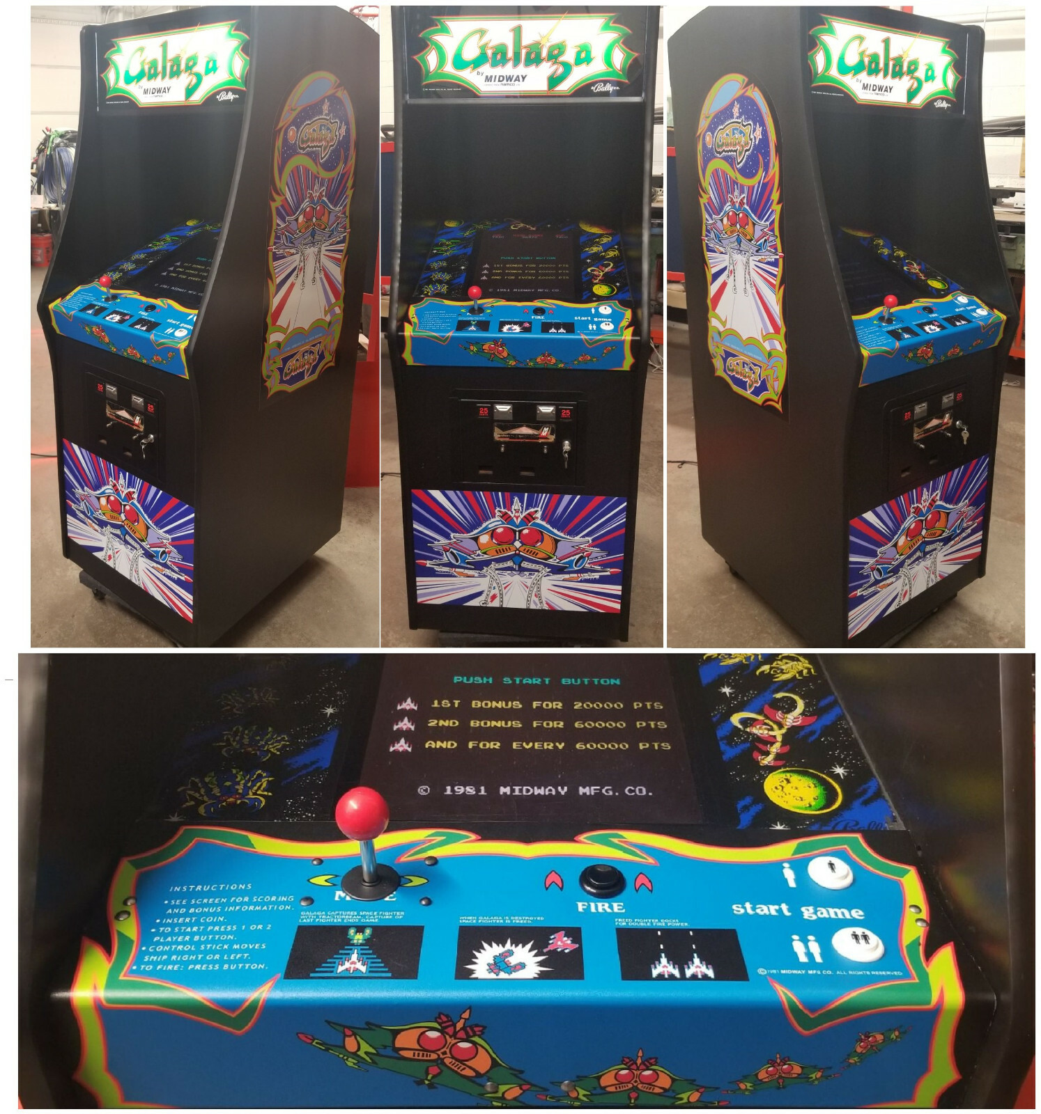 GALAGA ARCADE MACHINE by NAMCO 1981 (Excellent Condition) *RARE