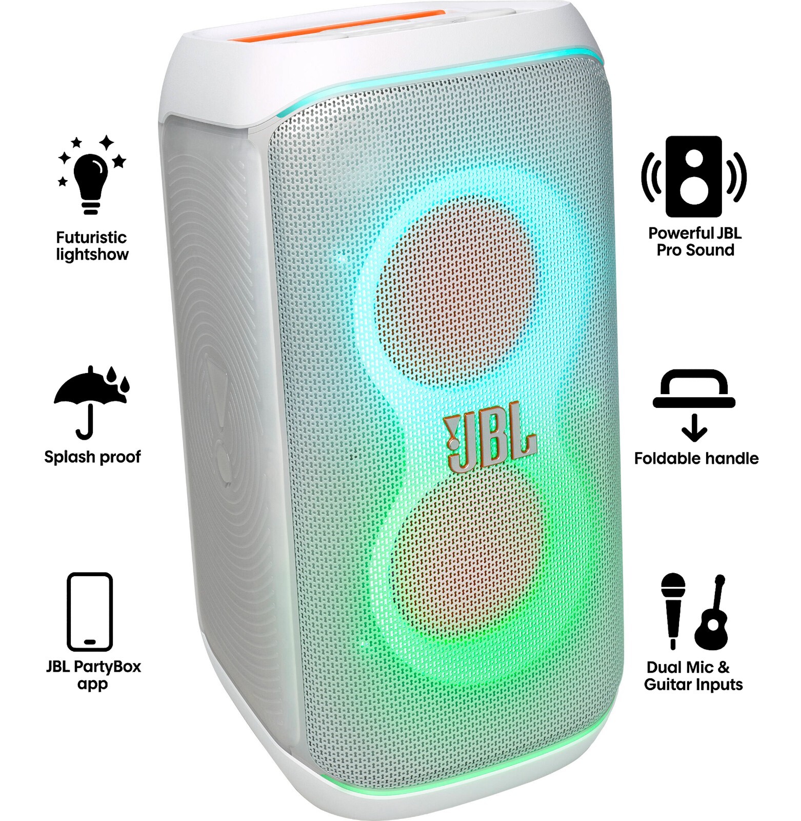 JBL PartyBox Club 120 Portable Bluetooth Speaker with Lights & Mic