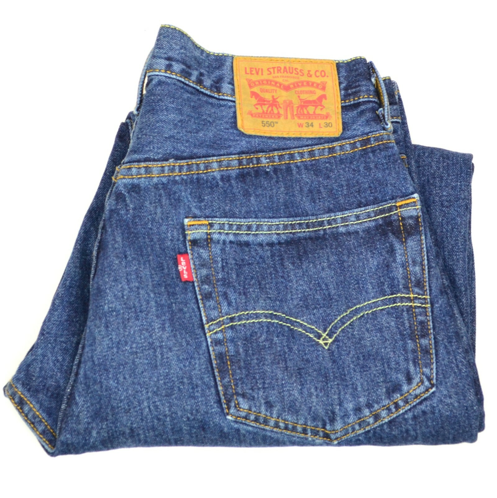 Levi's 550 Men's Size W34 L30 Blue Dark Wash Loose Straight Fit