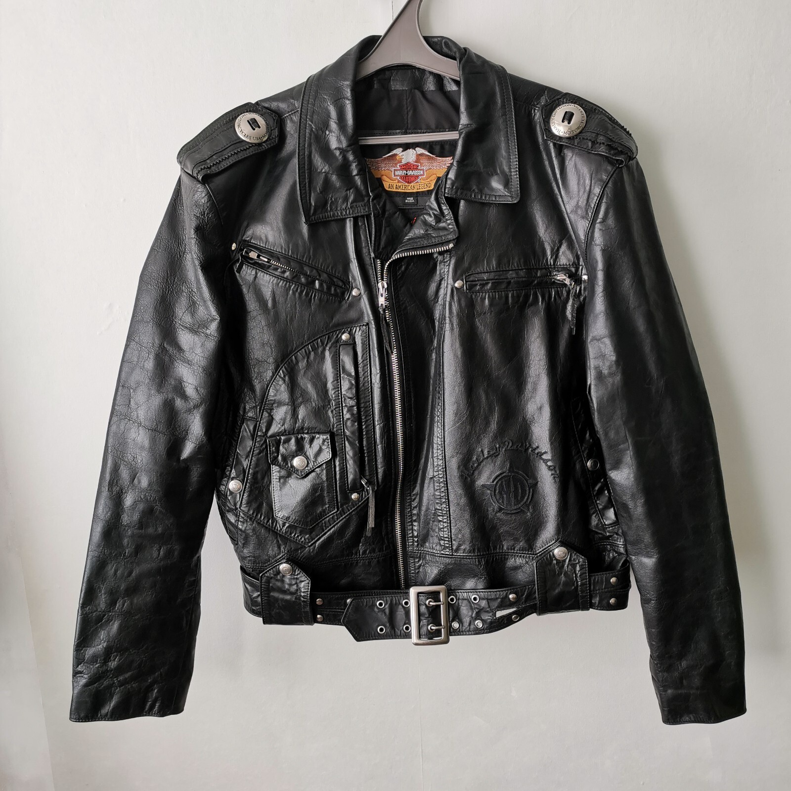 Vintage 80s 90s Harley Davidson Authentic Leather Biker Jacket