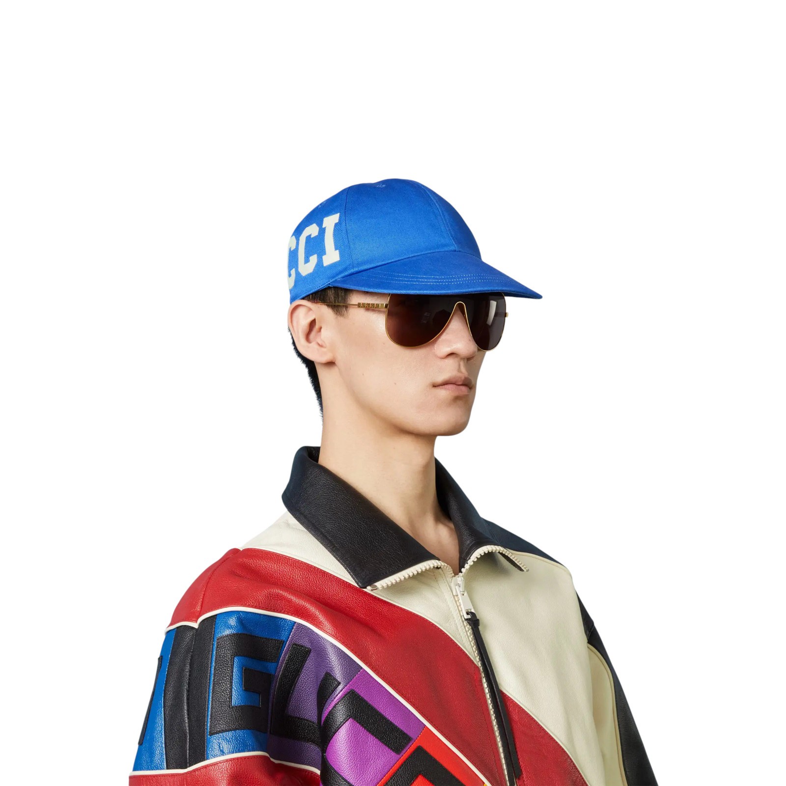 Authentic Men's Gucci Blue 25 Logo Print Twill Baseball Hat Cap