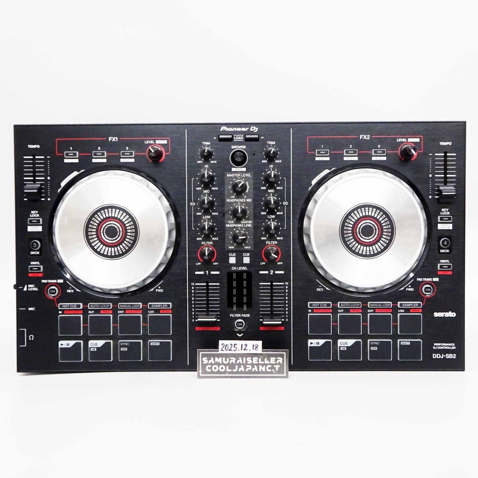 Pioneer DJ DDJ-SB2 Black DJ Controller 2-Channel Serato DJ Pro