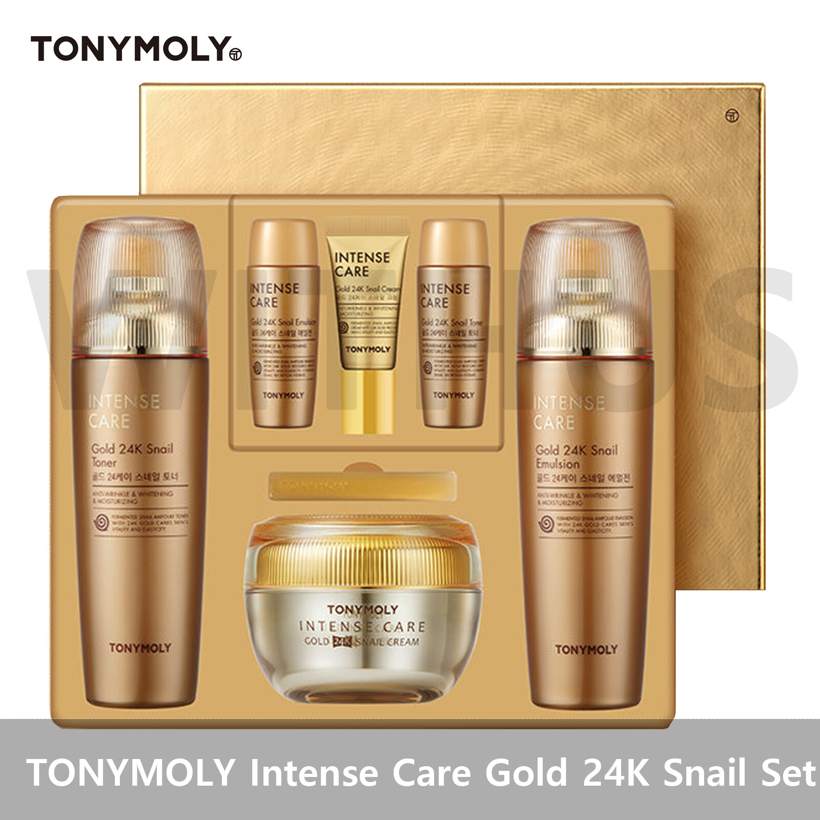 TONYMOLY Intense Care Gold 24K Snail 3pcs Gift Set Toner Emulsion