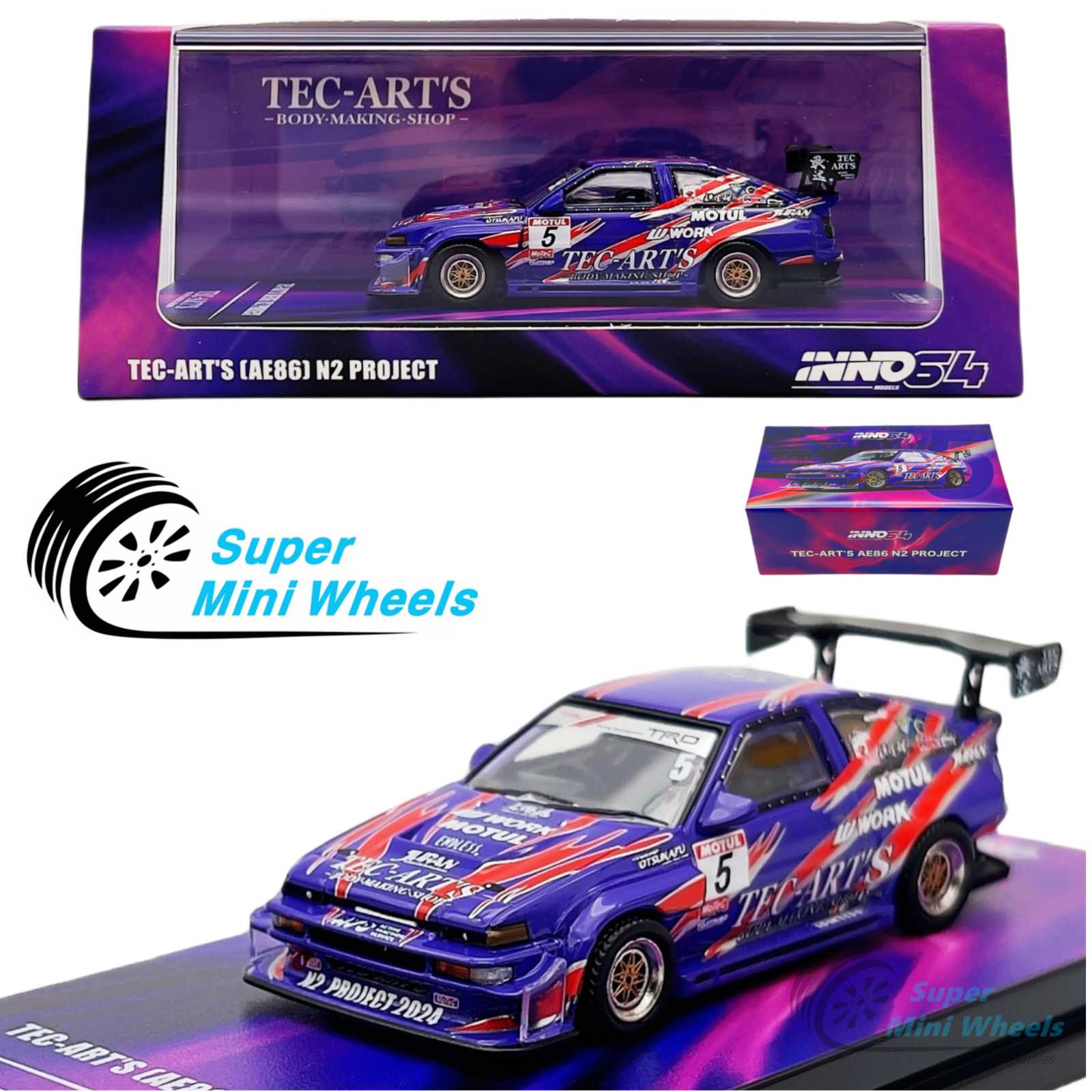 INNO64 1:64 Toyota Sprinter Trueno AE86 N2 Project by TEC-ART's