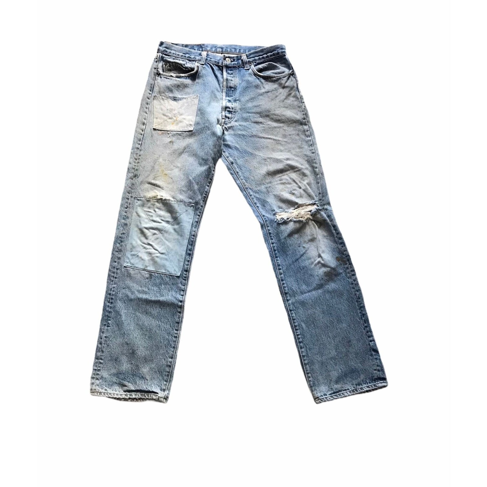 1990s LEVIS 501 Thrashed Patchwork Vintage Denim Size 32” Waist | eBay