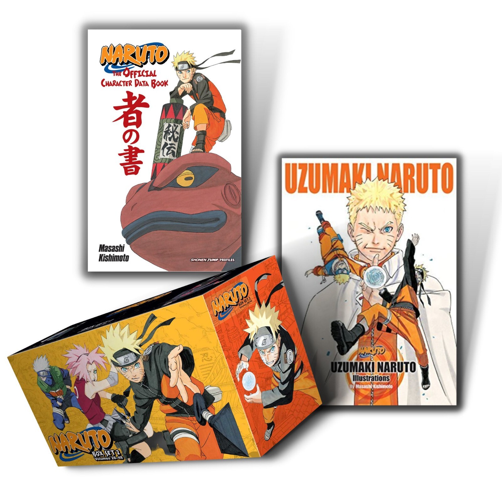 Naruto Box Set 2 Vol 28-48 with Official Character Book & Uzumaki