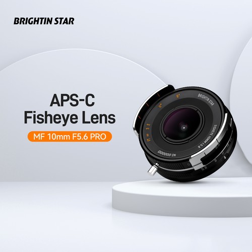 Brightin Star 10mm F5.6 Pro APS-C MF Fisheye Lens for Canon Nikon