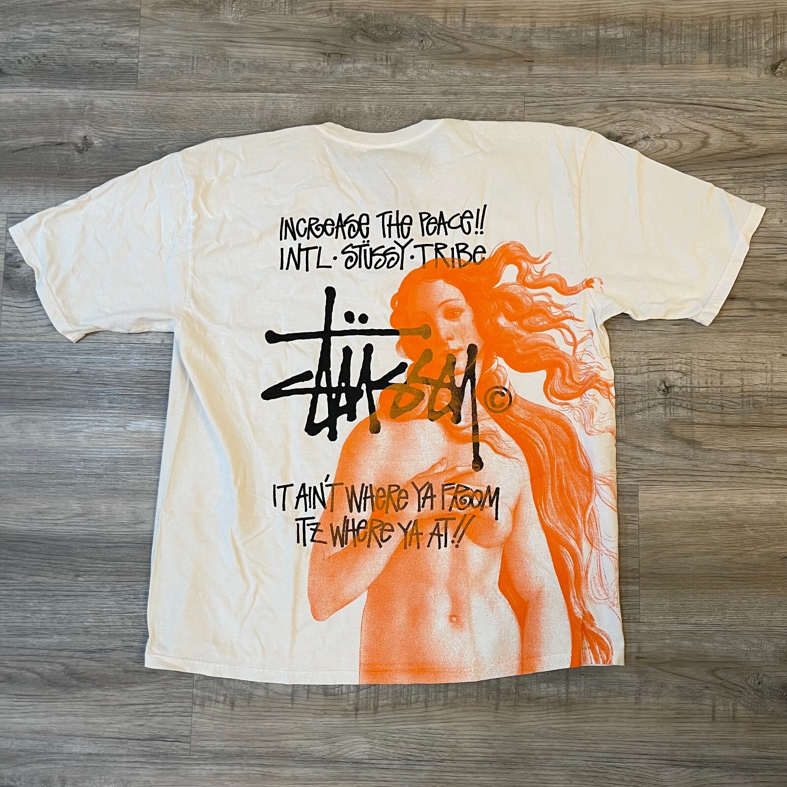 New Stussy 1st Venus Pigment Dyed Tee T-Shirt Natural Cream Color