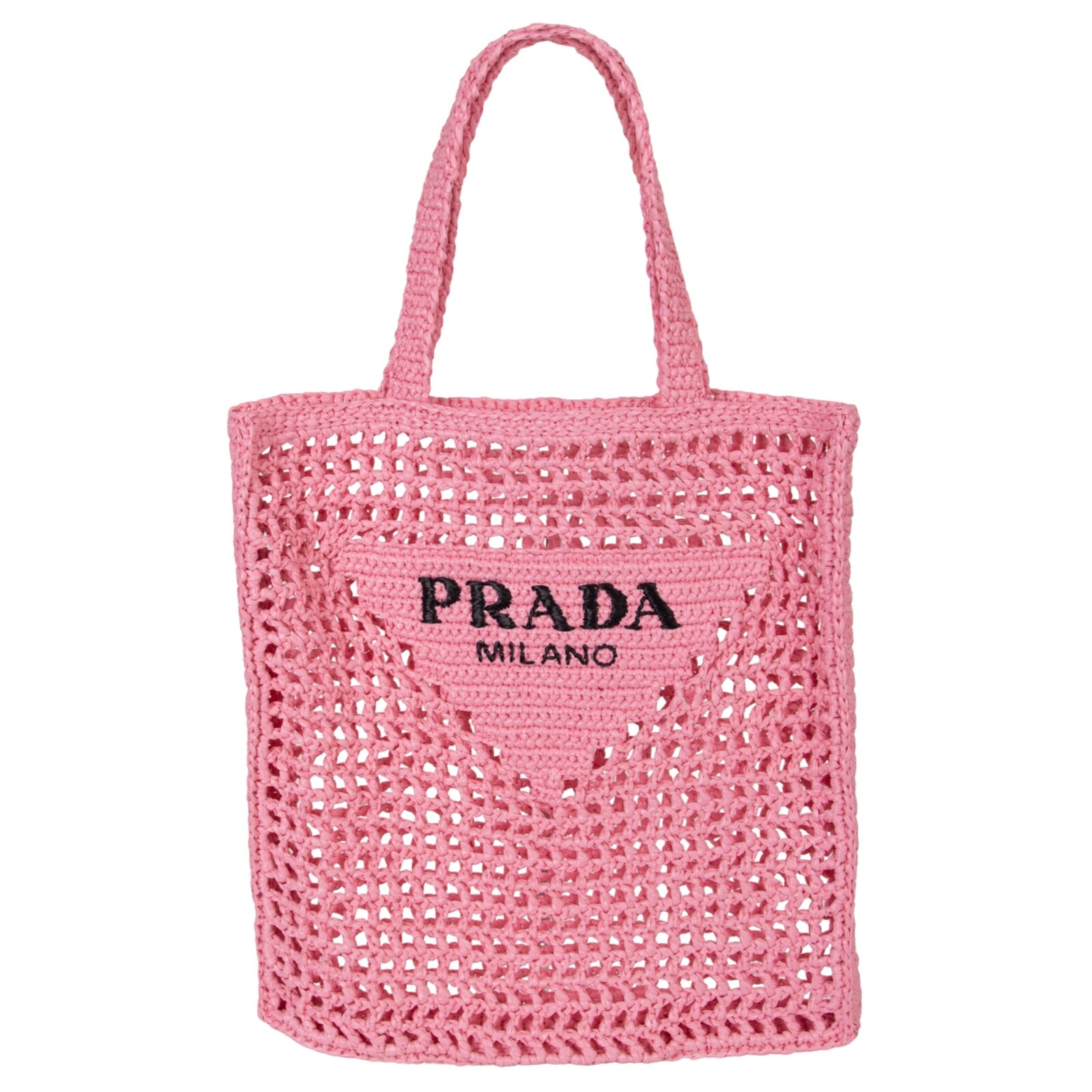 71225 auth PRADA Petal pink LARGE CROCHET TOTE Bag | eBay