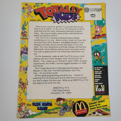 Summer 1994 Totally Fox Kids Magazine Tiny Toon Adventures Carmen