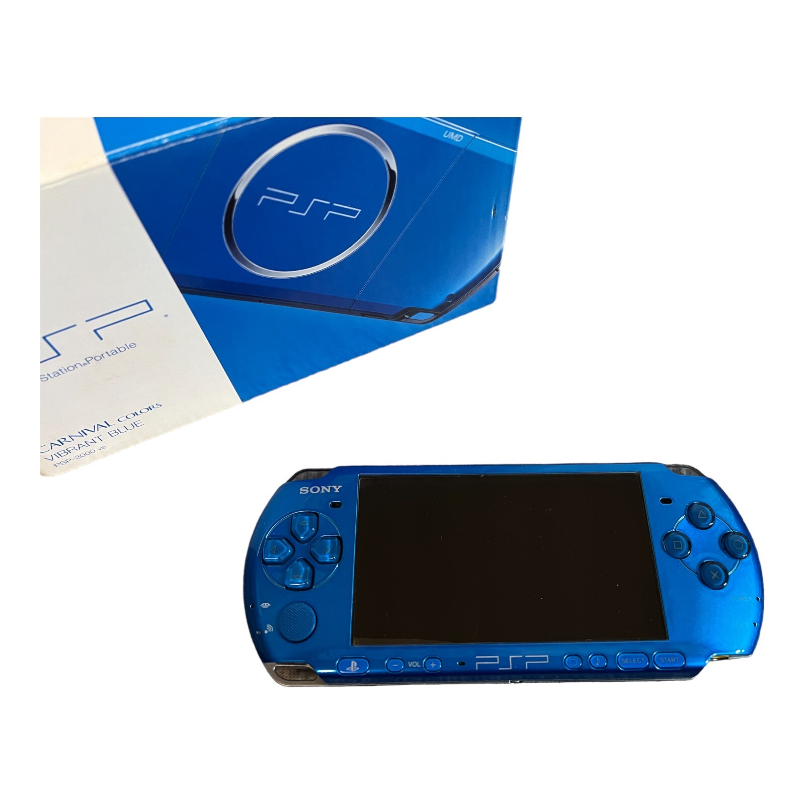 Sony PSP-3000 Vibrant Blue Handheld Console w/2GB Memory Card Box