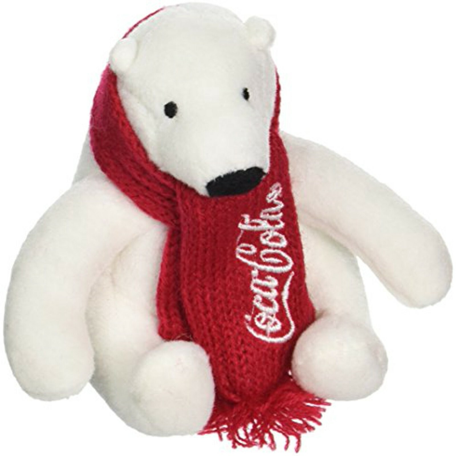 Coca-Cola Coke Mini Bear Plush Stuffed Animal White Polar Bear Red