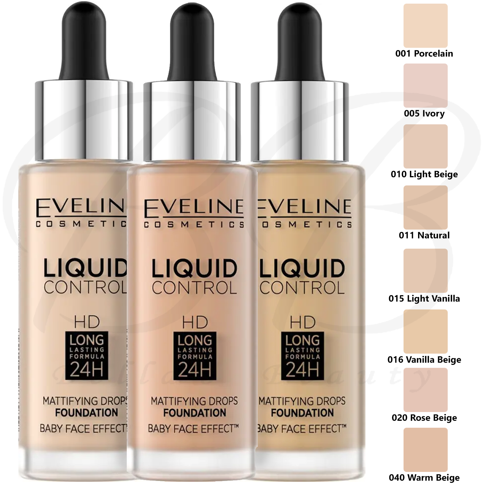 EVELINE Liquid Control HD Mattifying Foundation With Dropper 32ml
