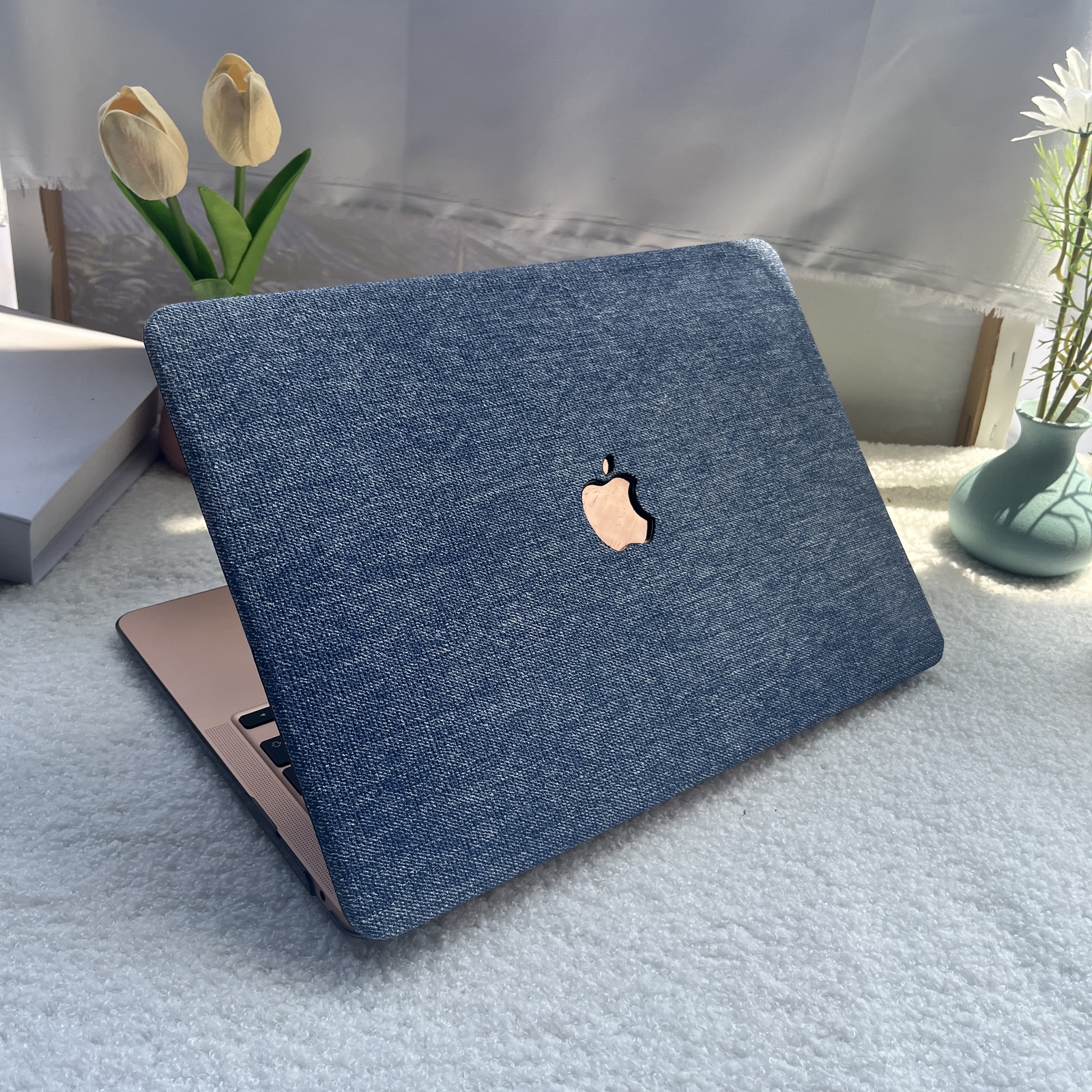 Woven Denim PU Leather Case Cover For Macbook M5 Pro 14 Air 13 15