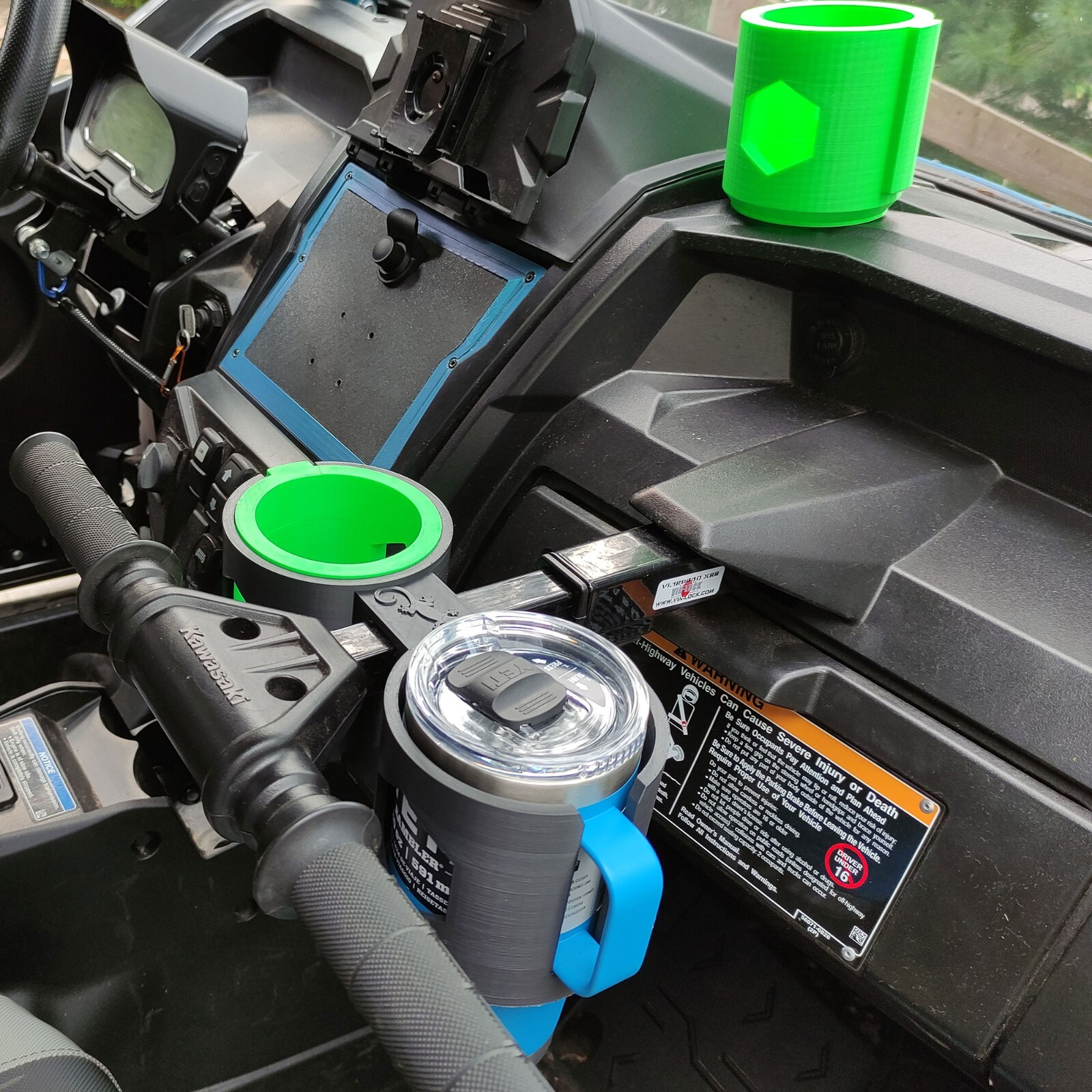 Kawasaki KRX 1000 YETI STANLEY 20oz Cup Holder with pos lock and 3