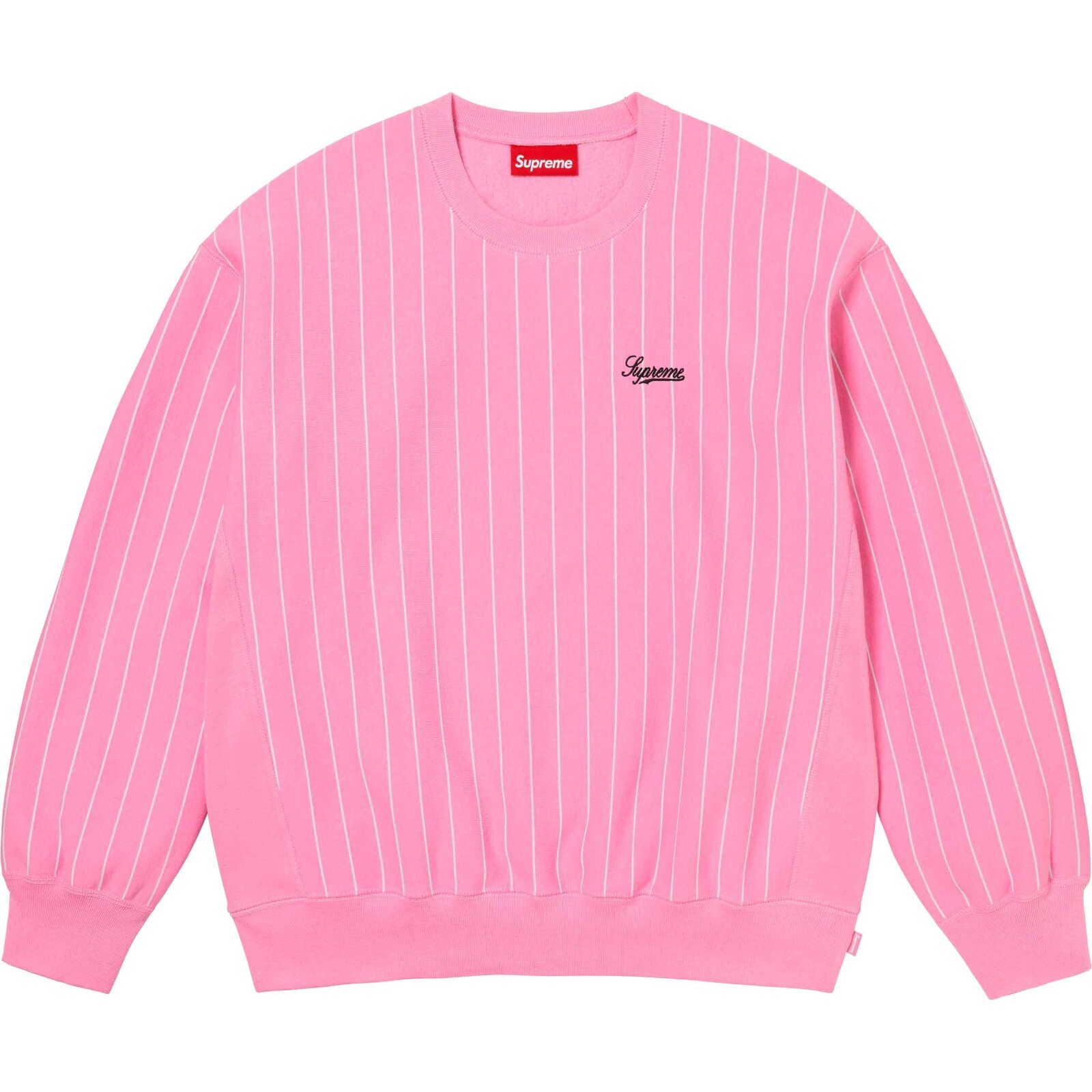 Supreme Pinstripe Crewneck Sweatshirt Sweater - Pink - Size XL