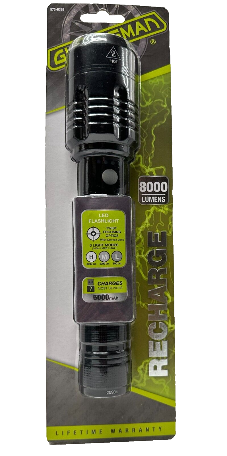 8000 Lumens LED Flashlight Twist Focusing Optics 3 Mode 11