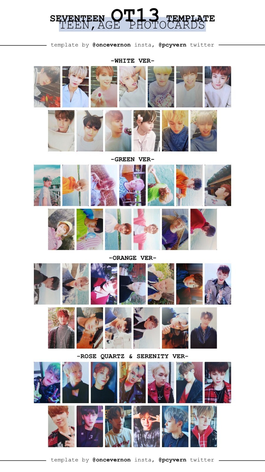 SEVENTEEN 2nd full album TEEN,AGE photocard all ver Official