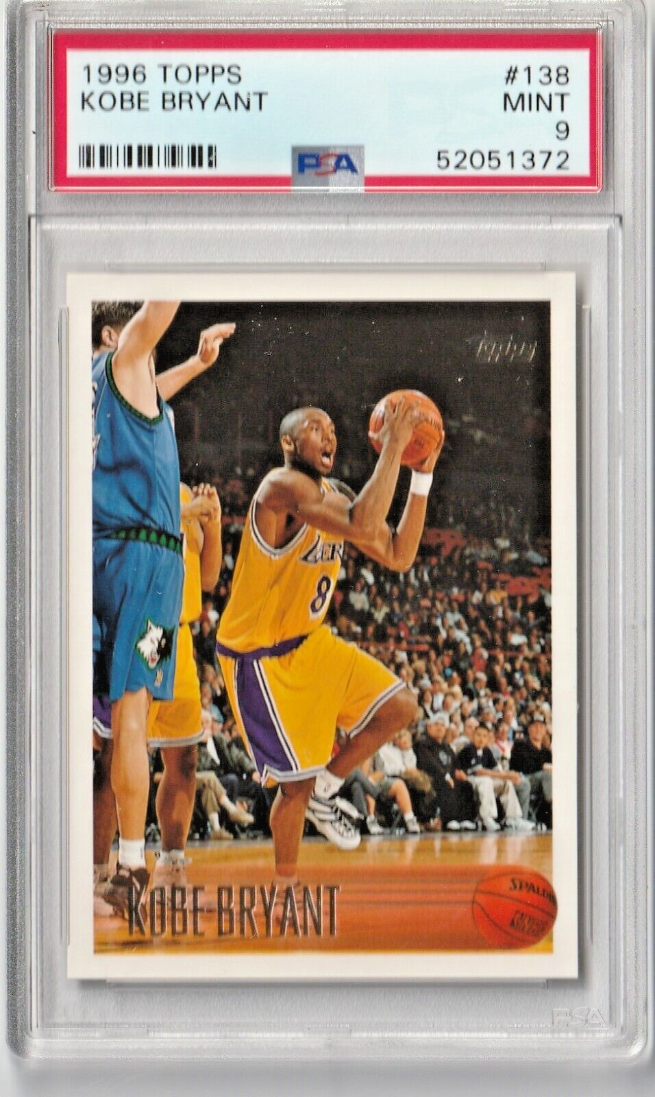 1996 Topps Kobe Bryant #138 RC ROOKIE 🔥 PSA 9 🔥 LAKERS HOF