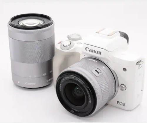 Canon EOS Kiss M camera w. 15-45mm lens / 55-200mm lens Kit | eBay