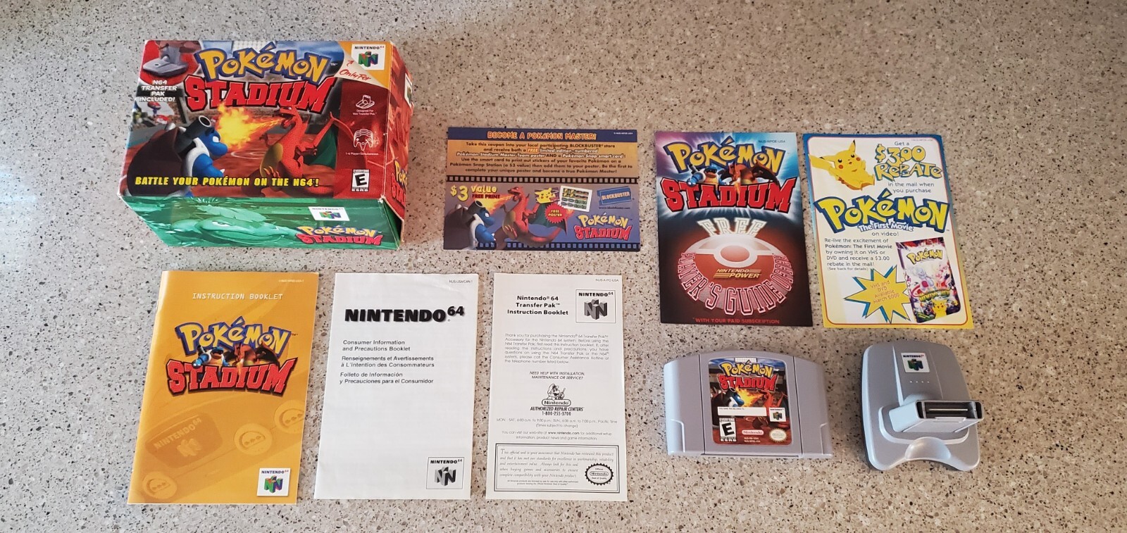 Pokemon Stadium Nintendo 64 N64 Game Complete CIB Manual Box