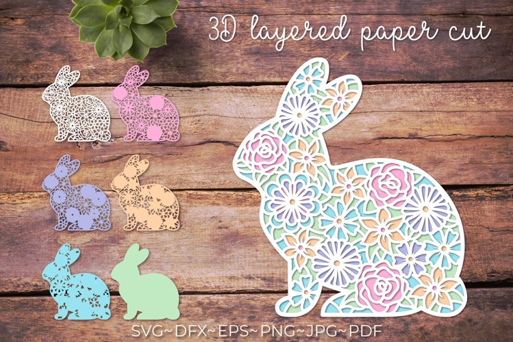3d-svg-rabbit-layered-paper-
