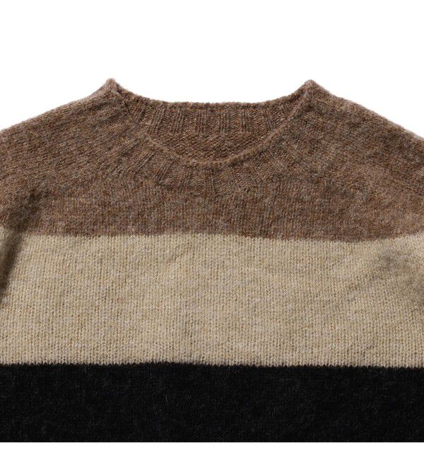 ストライプクルーネック シャギーニット（BEAMS PLUS）｜ルミネの