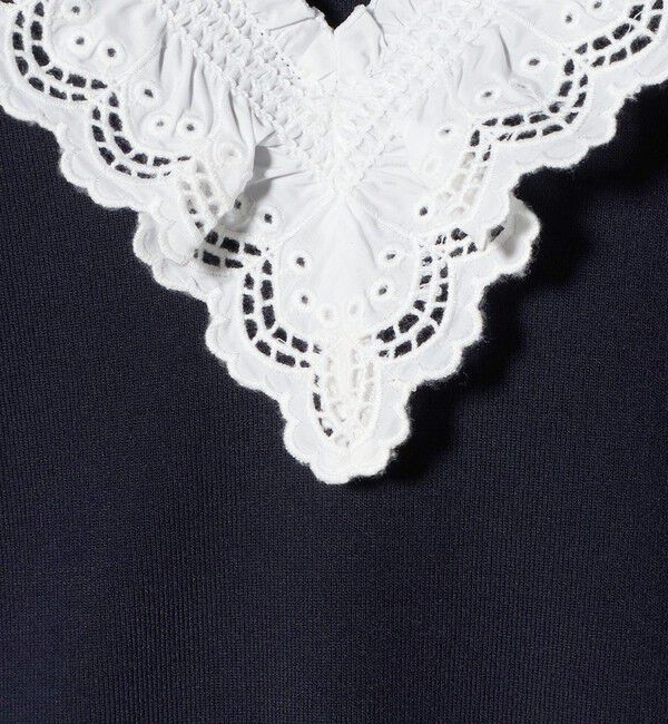 スカラップ レース フリル ニット‐ウォッシャブル‐（UNITED ARROWS