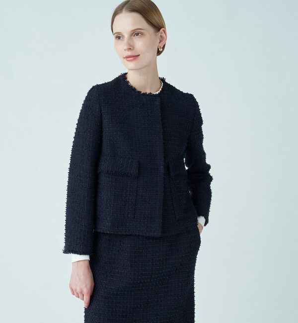 ミックスヤーンツイード ノーカラージャケット（Ballsey）｜ルミネの