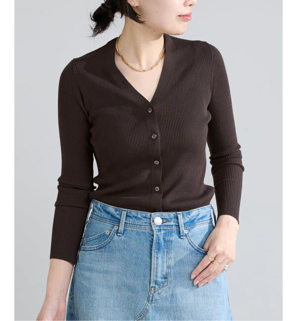 ウールリブ Vネックカーディガン（DES PRES）｜ルミネのファッション