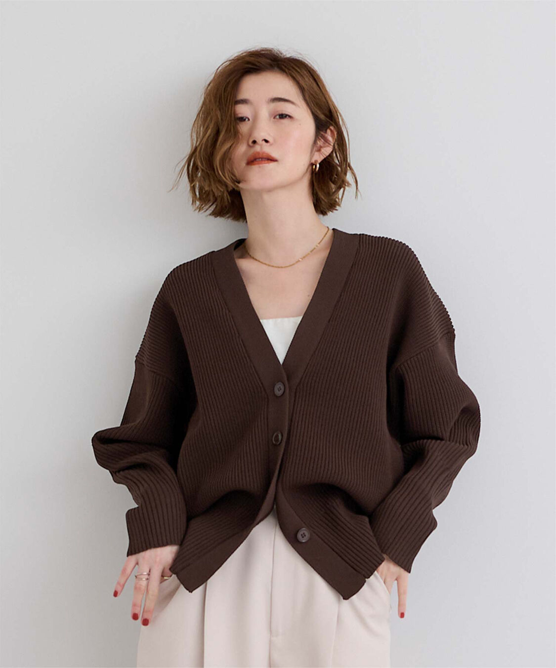 シャイニーVネックニットカーデ（CELFORD）｜ルミネのファッション通販