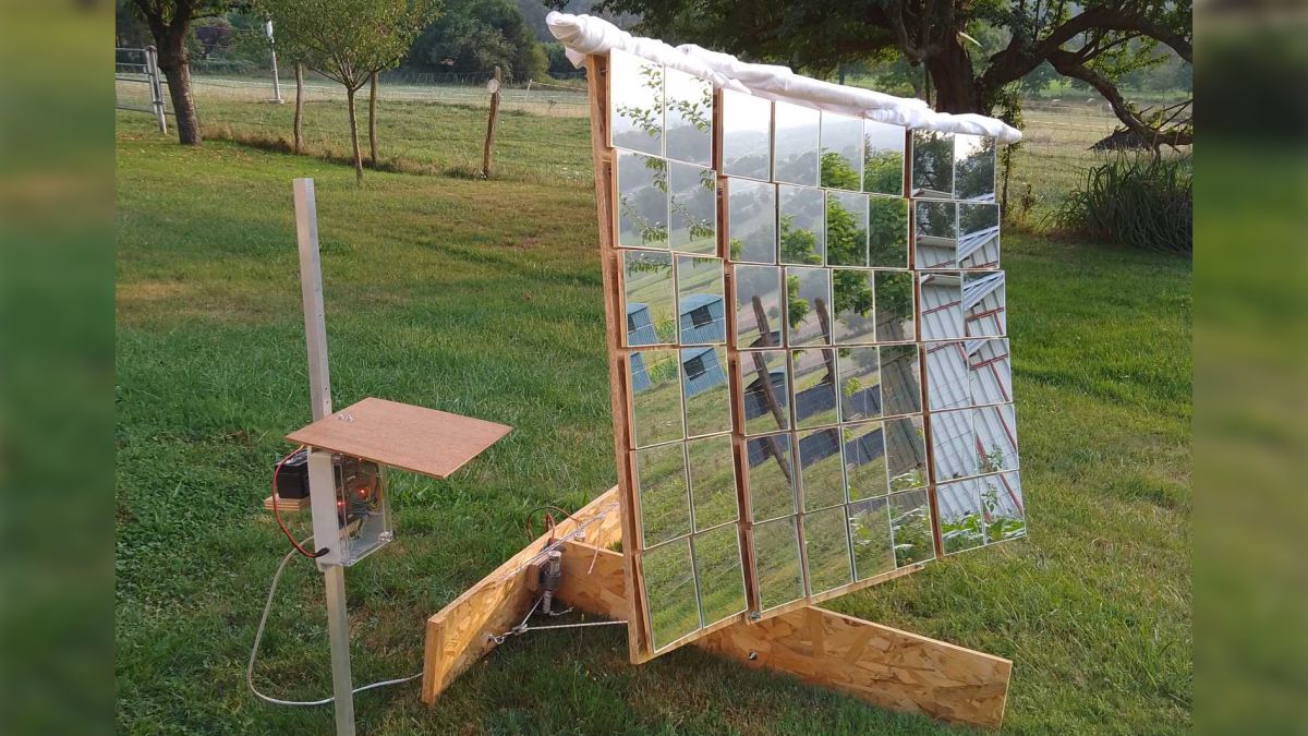3.8Wの電力で1000Wの熱を生み出す自作太陽光集光装置 - GIGAZINE