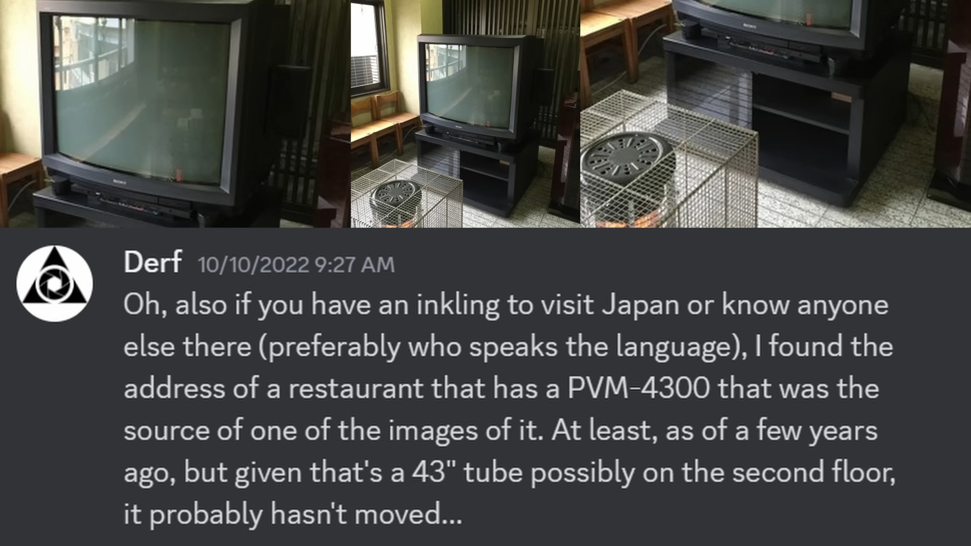 43インチで世界最大級・重量200kgのソニー製ブラウン管テレビが大阪の